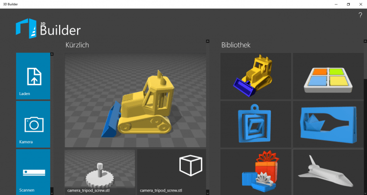 3D-Builder-Modellübersicht