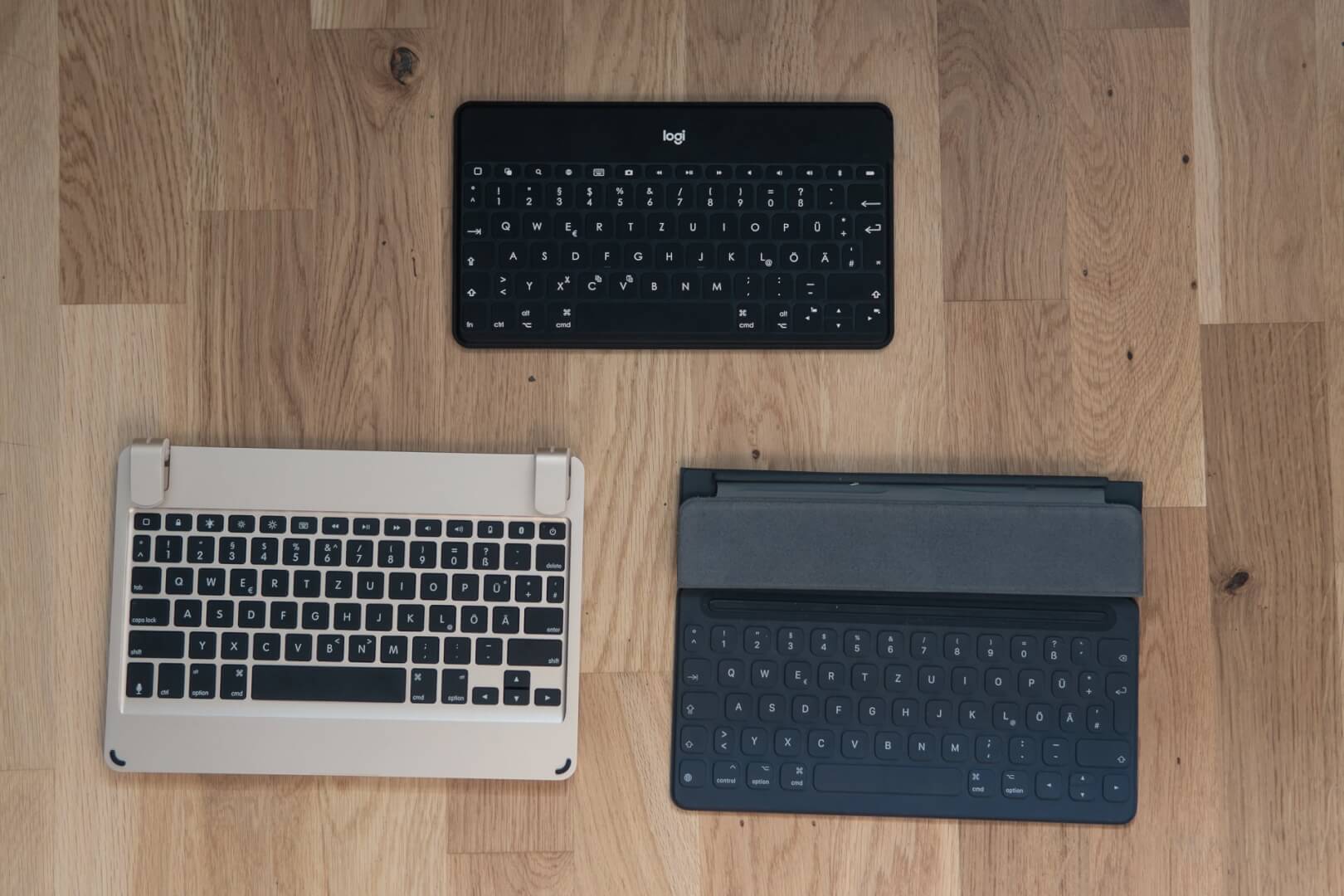 Brydge 10.5, Logitech Keys To Go und das Apple Smart Keyboard Folio